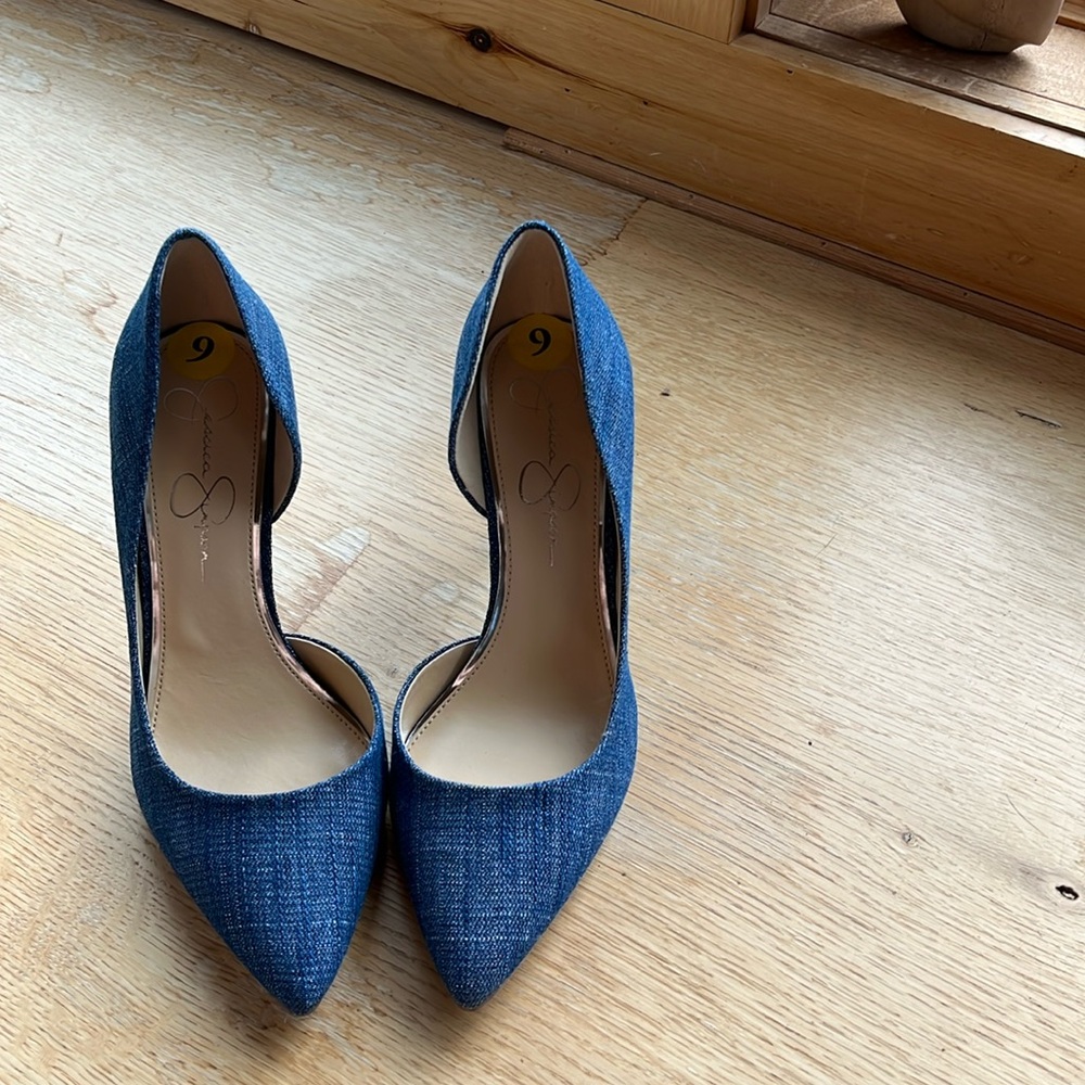 Brand new Jessica Simpson high heeled shoes denim
